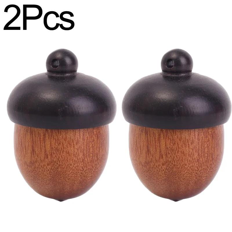 10/1 шт., твердая деревянная таблетка, мини-футляр для таблеток из сандалового дерева, контейнер для таблеток в форме шишки, коробка для хранения, брелок-подвеска