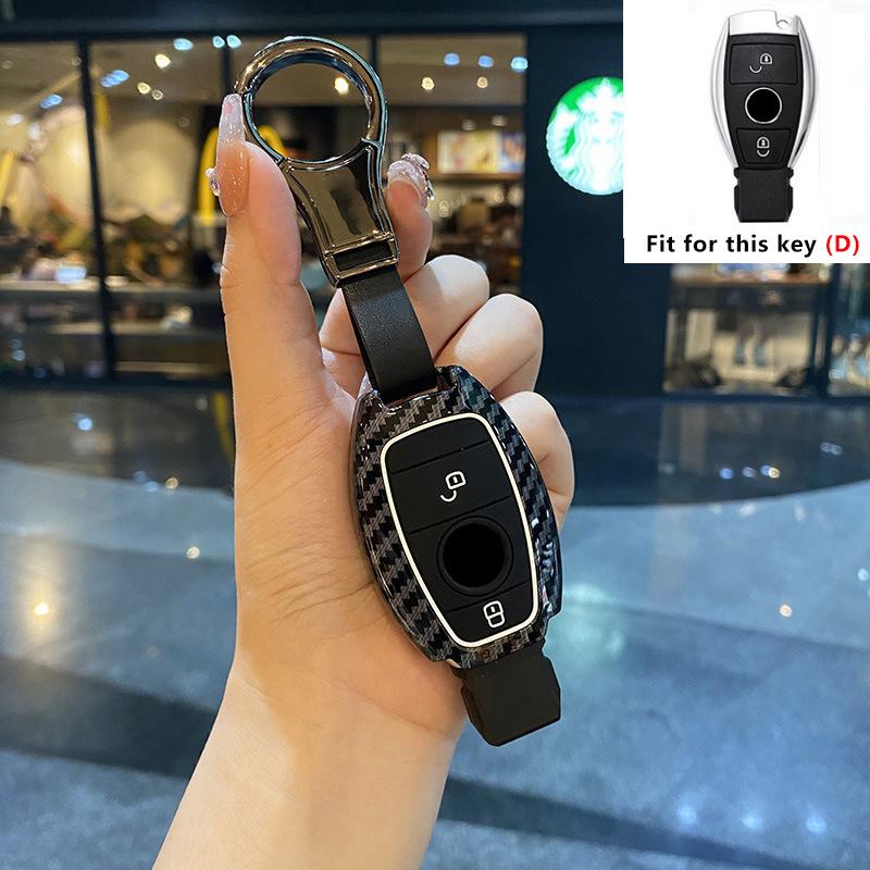 Interior Mouldings ABS Carbon Fiber Car Key Case Cover Shell for Mercedes Benz A B C E Class GLS GLA GLK GLC CLS CLA AMG W204 W2