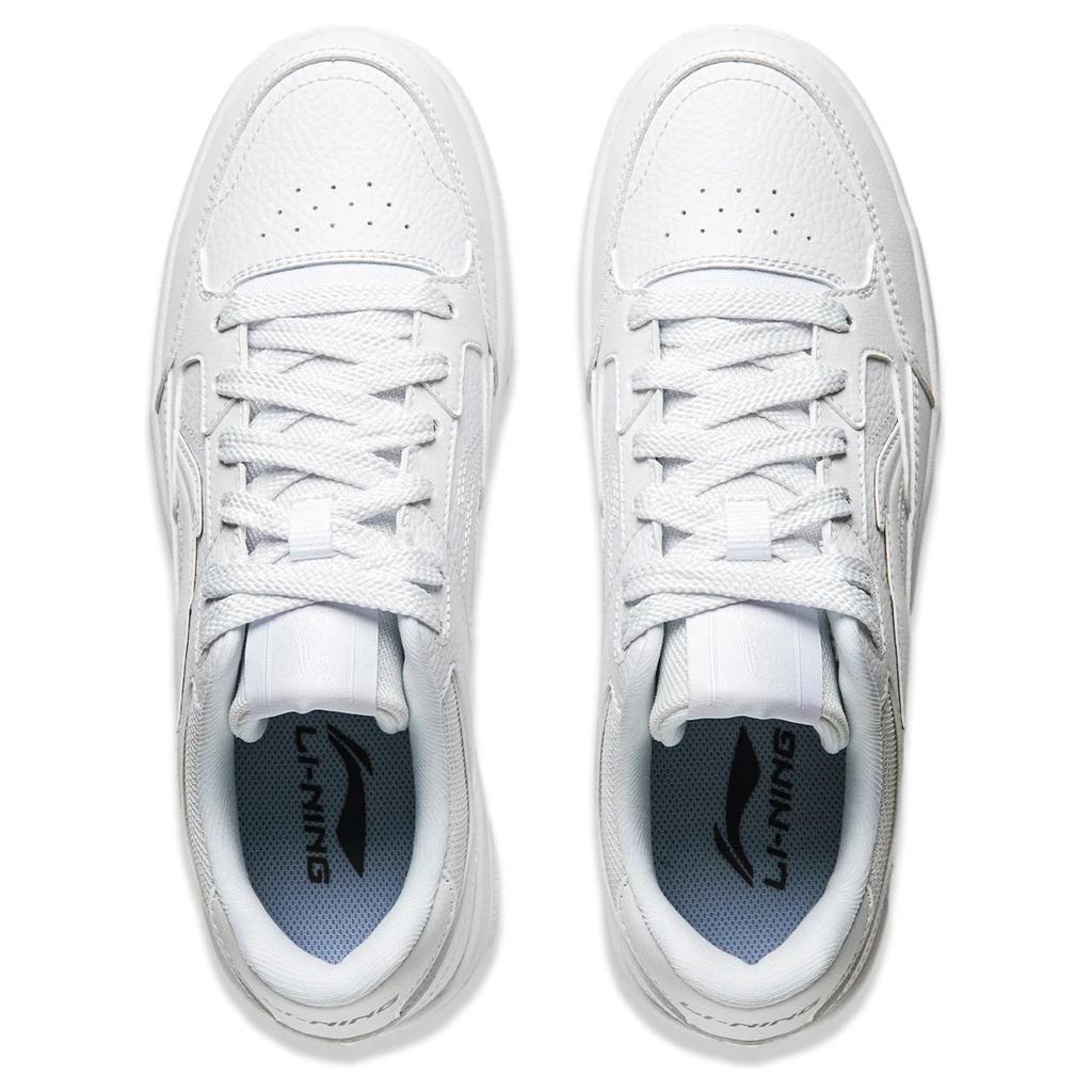 Li Ning Tian Ji Comfortable Versatile Thick Sole Height Increasing Non-Slip Wear-Resistant Skate Shoes Men Sneakers White AGCU095-5