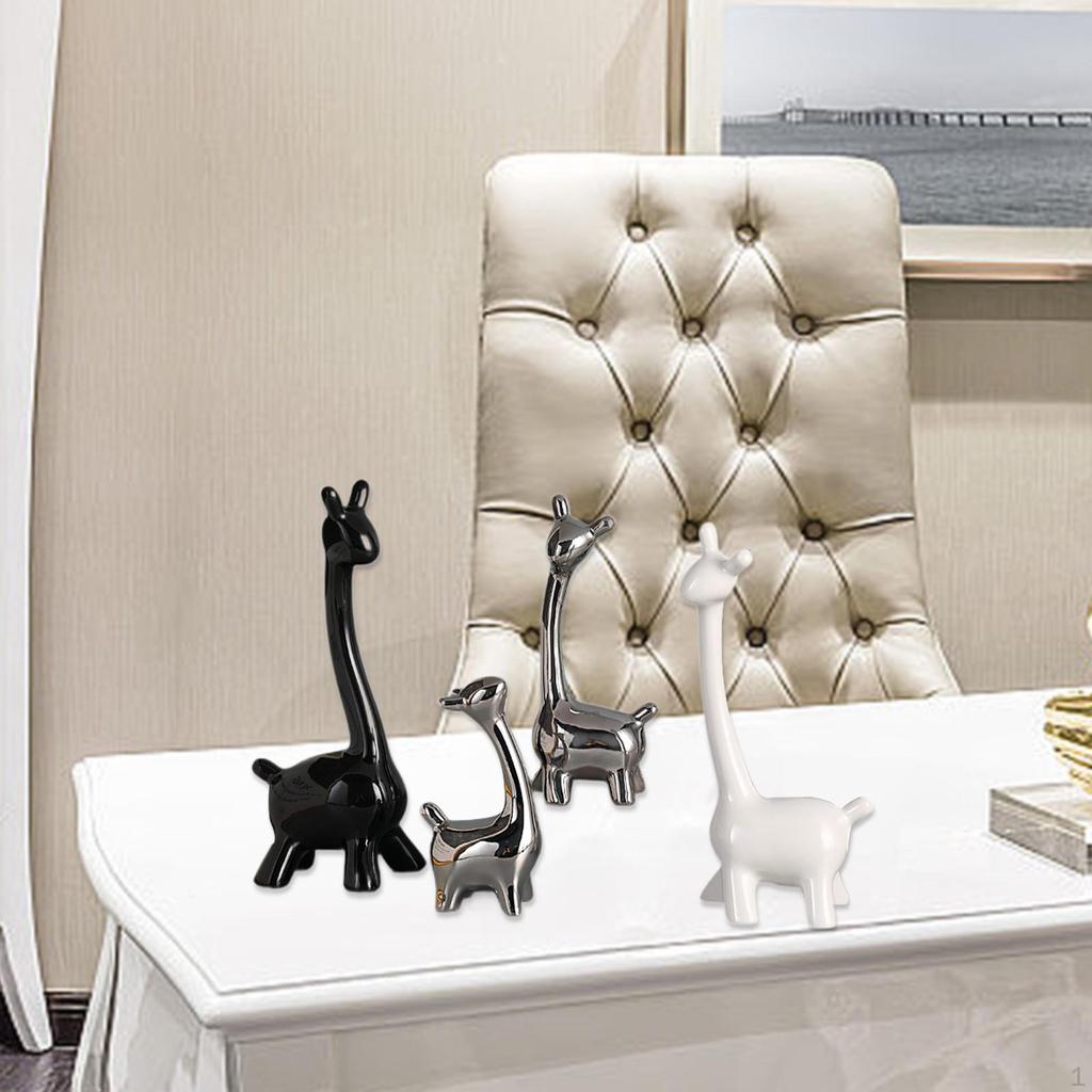 Керамические фигурки семьи оленей, набор для украшения стола, многофункциональное изделие ручной работы для домашнего офиса, декор