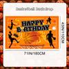 Basketball Backdrop, 71''x43'' Basketball Happy Birthday Backdrop, Basketball Birthday Backdrop & Basketball Party Backdrop