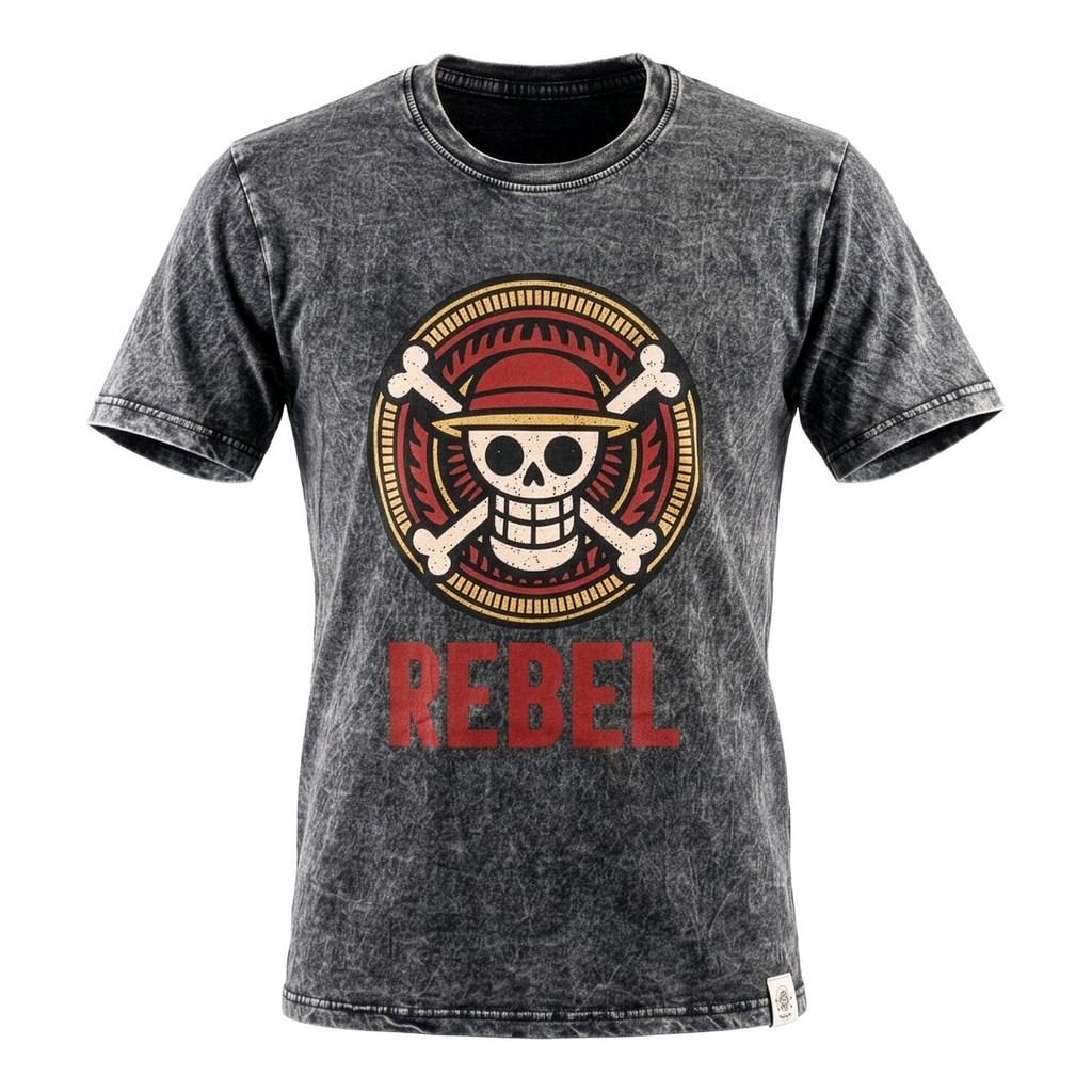 Nomad Sari Stonewashed Cotton T-Shirt - Rebel - Charcoal - Medium