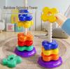Радужная вращающаяся пирамидка для малышей 6-24 месяцев - Развивающая и интерактивная игра