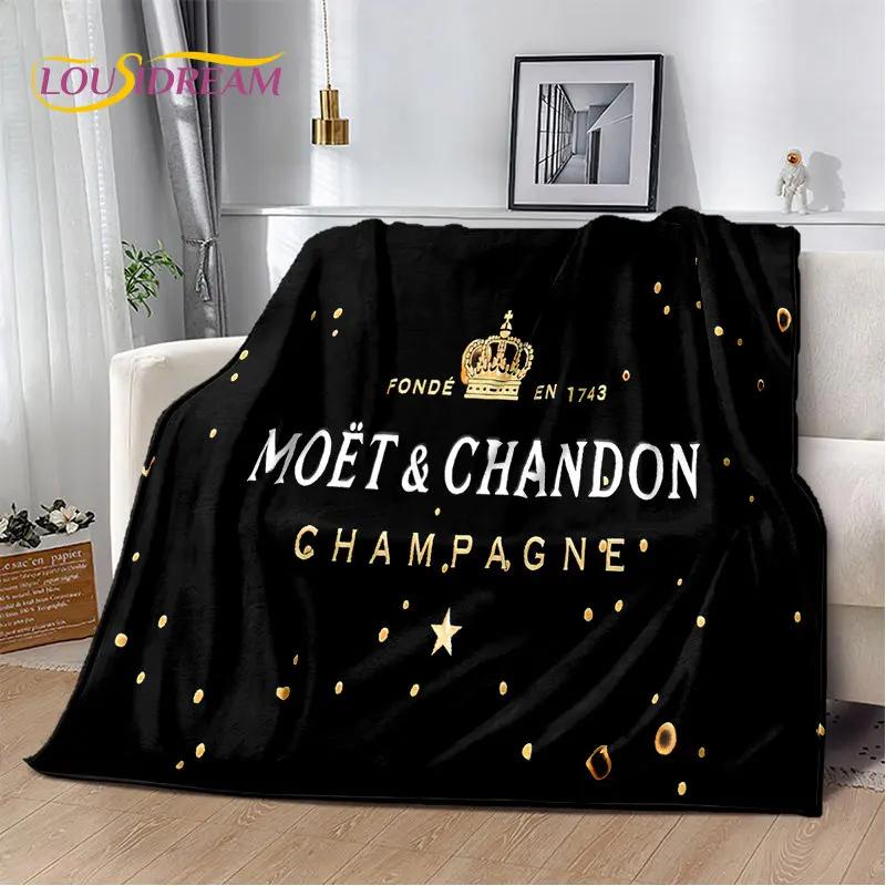 Champagne MMoet  Chandon Soft Plush BlanketFlannel Blanket Throw Blanket for Living Room Bedroom Bed Sofa Picnic Cover Office