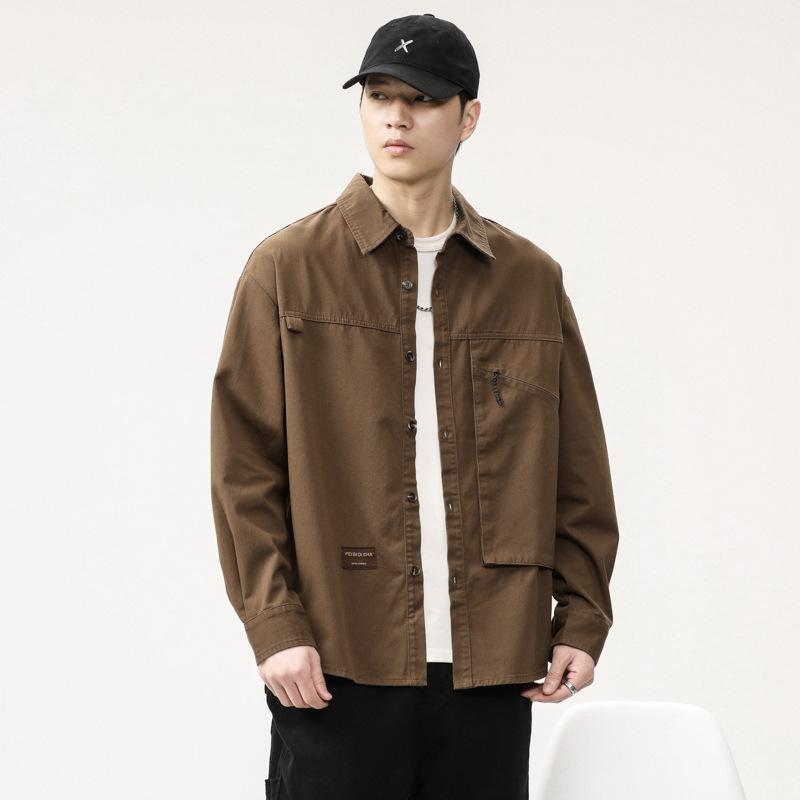 Американская высококачественная джинсовая рубашка Tooling, мужская свободная куртка большого размера, молодежная повседневная куртка, тренд