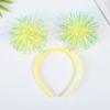 Bling Party Headband Giltering Tinsel Headband Trendy Pompom Ball Headband  Women Girls Pink