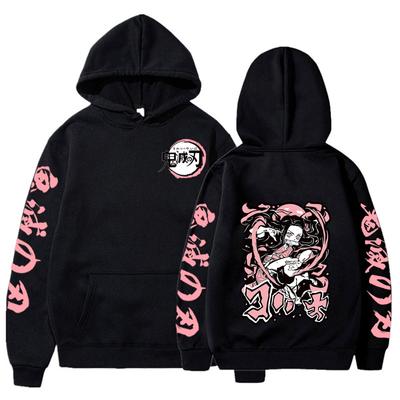 Аниме рисунок Demon Slayer Kamado Nezuko Harajuku толстовки женские негабаритные свободные хип-хоп уличная одежда аниме Kimetsu No Yaiba толстовки с длинными рукавами
