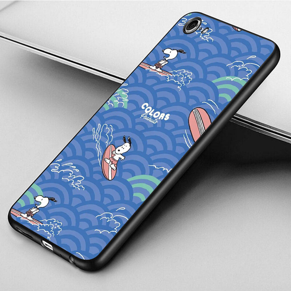 Чехол PT80 Cute Snoopy для iPhone 16 15 Plus 14 13 12 11 Pro 8 7 6S 6 SE 5S X XR XS Max Realme C30 C33 C31 9I Huawei P30 Black Sofe Cover