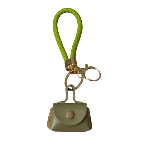 Мини кошелек для монет в форме пельменя, брелок с застежкой-кнопкой, съемный ремешок на запястье, из искусственной кожи, водонепроницаемая компактная сумка, держатель для ключей