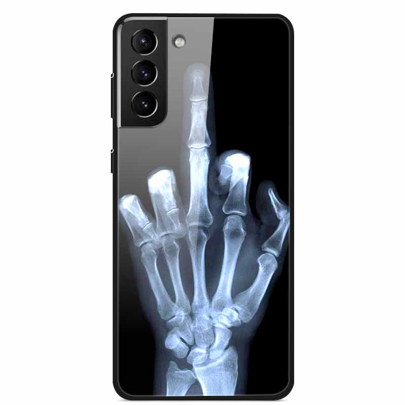 Чехлы для телефона Samsung Galaxy S21 FE 5G Закаленное стекло Жесткая задняя крышка из поликарбоната Для Samsung S21 Plus S 21 Ultra 5G Чехол S21FE S21+