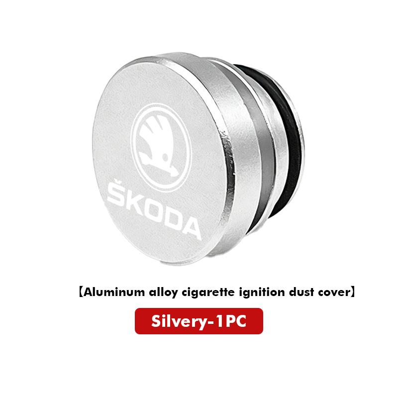 For Skoda Car Cigarette Lighter Dust Cover Dustproof Decoration Cap Interior Accessories Octavia A5 A7 RS Fabia Superb Rapid