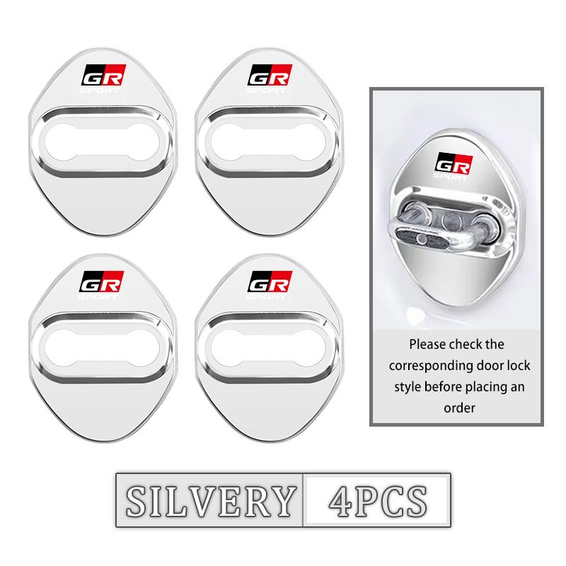 OKBY5 For Toyota 4PCS Car Door Lock Cover Stainless Steel Protection Accessories Camry Highlander C-HR Hilux Vios Rav4 Prius Yaris TRD