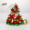 Handmade Holiday Decorations Mini Pipe Cleaner Christmas Tree Ornament, Chenille Stem Xmas Window Display Decor Craft with Bells, Hanging Decoration