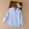 Модная одежда для мальчиков, формальные детские рубашки с длинными рукавами из хлопка, однотонная хлопковая детская одежда с отложным воротником для детей 6–14 лет
