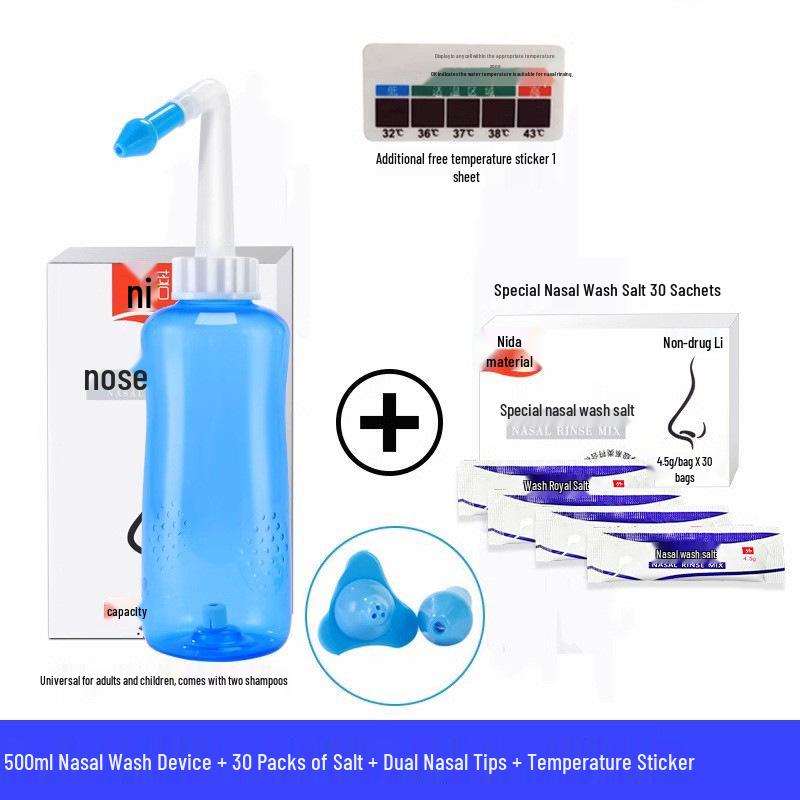 Nasal Irrigator Device: Adult & Child Saline Spray for Home Use