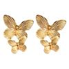 Bohemian Dainty Gold Big Butterfly Leaf Earrings Big Dainty Gold Irregular Spiral Fan Leaf Drop Earrings Statement Charm Earring Punk Jewelry