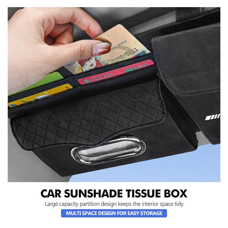 Car Glasses Storage Box Sun Visor Point Organizer Tissue Pocket For Mercedes Benz AMG A B C E S G Class W201 W210 W108 W205 W203