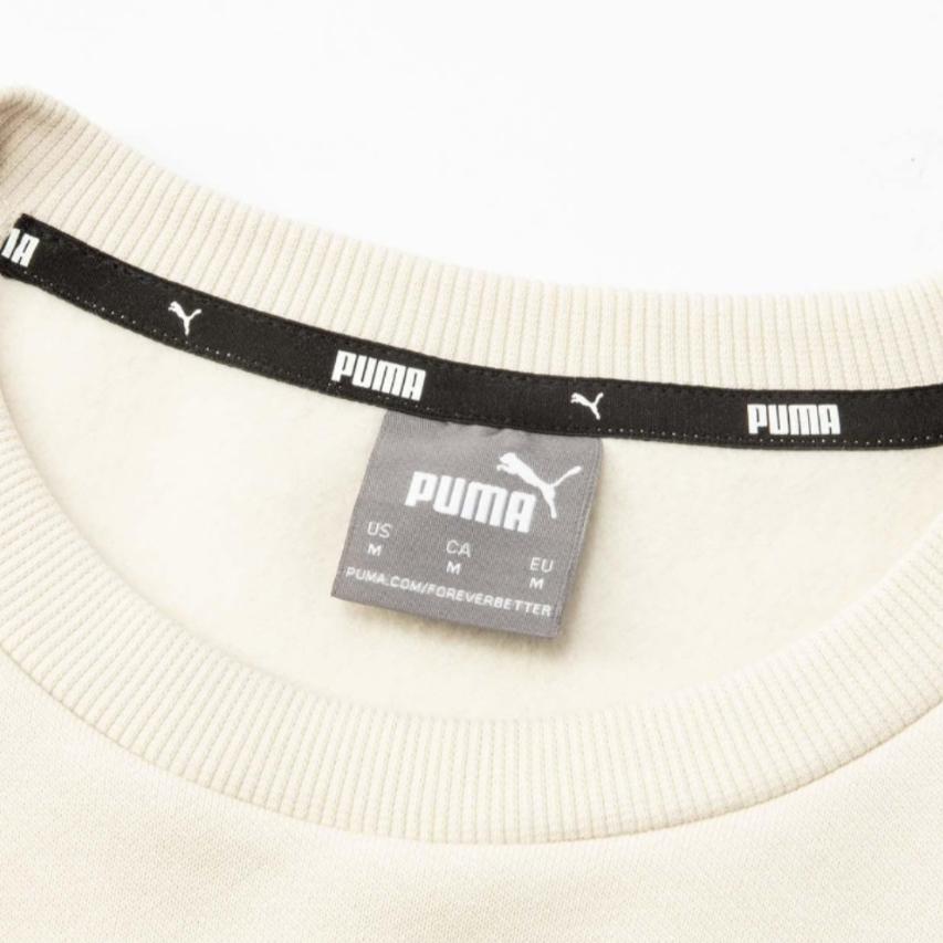 Puma Ess Crew Sweat Fl Casual Pullover Round Neck Letter Print Long Sleeve Sweatshirt Men Tops Snow-White 847460-87