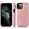Butterfly Floral PU Leather Wallet Case for iPhone, Card Holder Slot Protective Cover with Kickstand