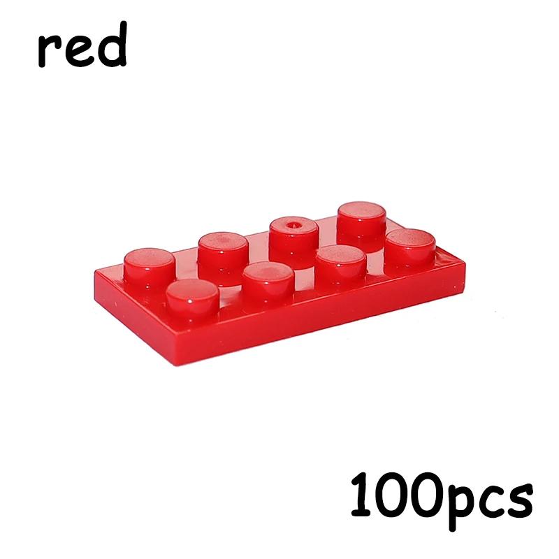 100 ШТУК Размер 2x4 Пластина с точками 3020 MOC Собираемые Частицы DIY Строительные Блоки 2*4 Фигурки Кирпичики Образовательная Креативная Игрушка для Ребенка