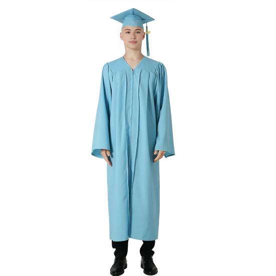 1 Set Unisex Graduation Robe Hat Set Front Zipper Loose Tassel 2024 Year Tag College Bachelor Doctor Master Graduation Ceremony Gown Cap Tassel Set