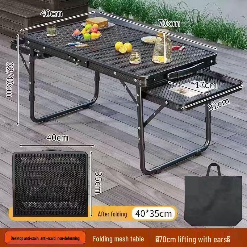 ZISIZ Outdoor Iron Mesh Folding Table