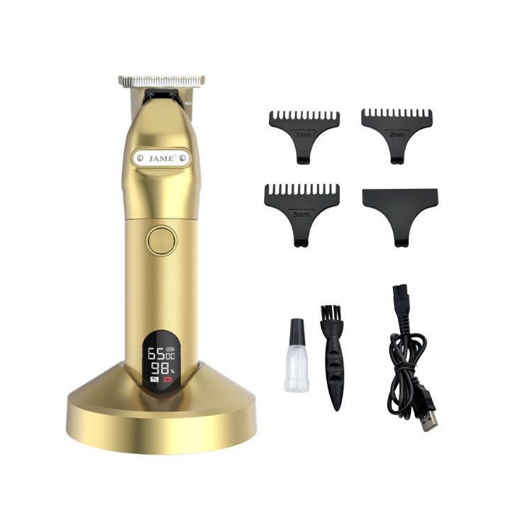 USB Rechargeable LCD Hair Clipper with Metal Body & Ceramic Blade
