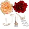 1 Set Chinese Style Tang Dynasty Hairpin Pearl Flower Hair Comb  Cheongsam Accessories