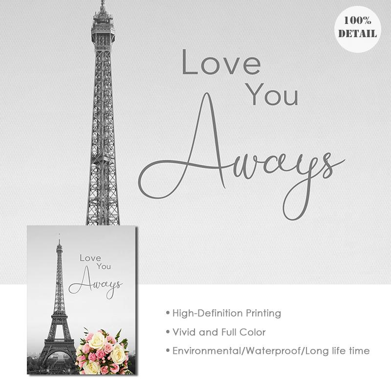 Скандинавский Париж, Эйфелева башня, холст, картина, пейзаж, настенный постер, гитара, розы, цветы, художественный принт, современная гостиная, украшение для дома