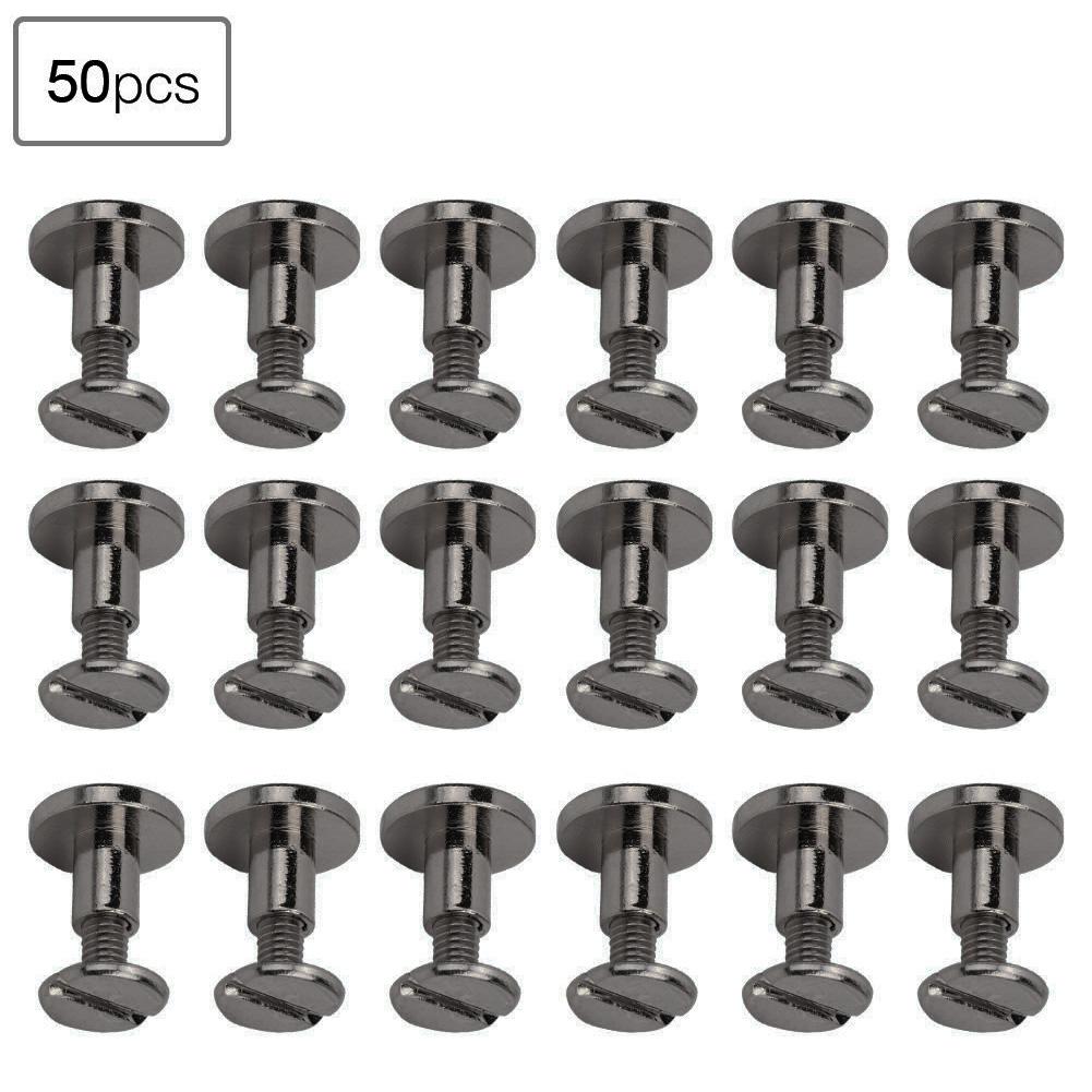 50 Set 8mm Pure Copper Flat Hd Rivets Lther Strap Screws Kit for Notebook Binding