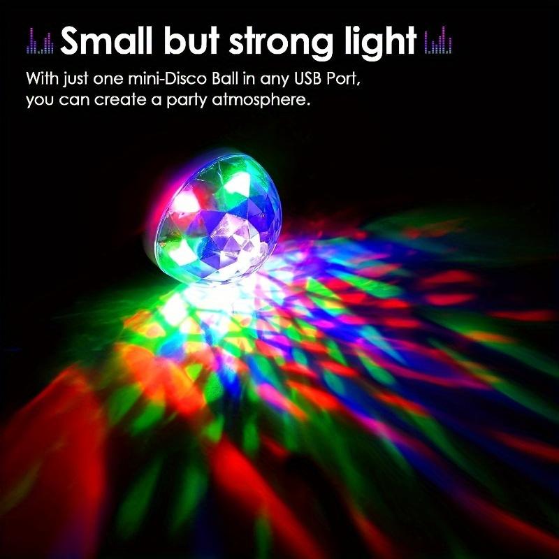 1Pc USB Mini Disco Light, Party Lights Ball Sound Activated, DJ Disco Ball Stage Lights-Multi Colors LED Car Atmosphere Light