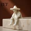 Decorative Accents for Shelves 3D Printed Sitting Skeleton Shelf Sitter Figurine, Gothic Hat Desktop Dark Trend Home Decor Ornament, Trendy Table Edge