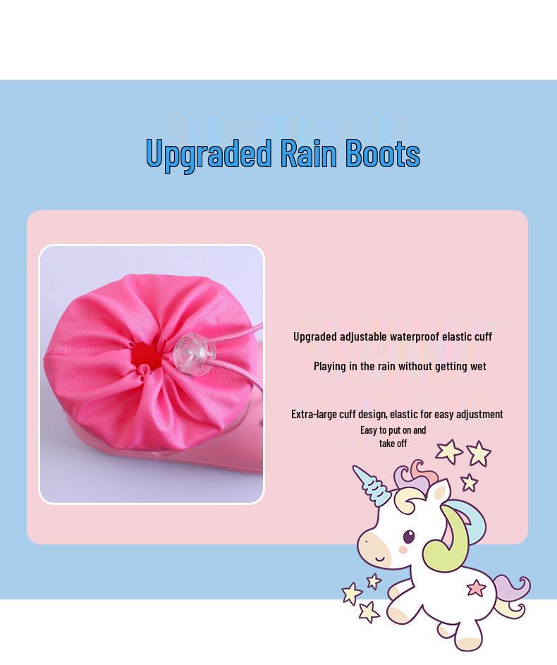 Мультяшные детские водонепроницаемые резиновые дождевые сапоги с нескользящей подошвой для малышей и детей