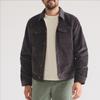 Mens Corduroy Fleece Lined Jacket Stand Collar Loose Fit Winter Casual Coat Young Adults