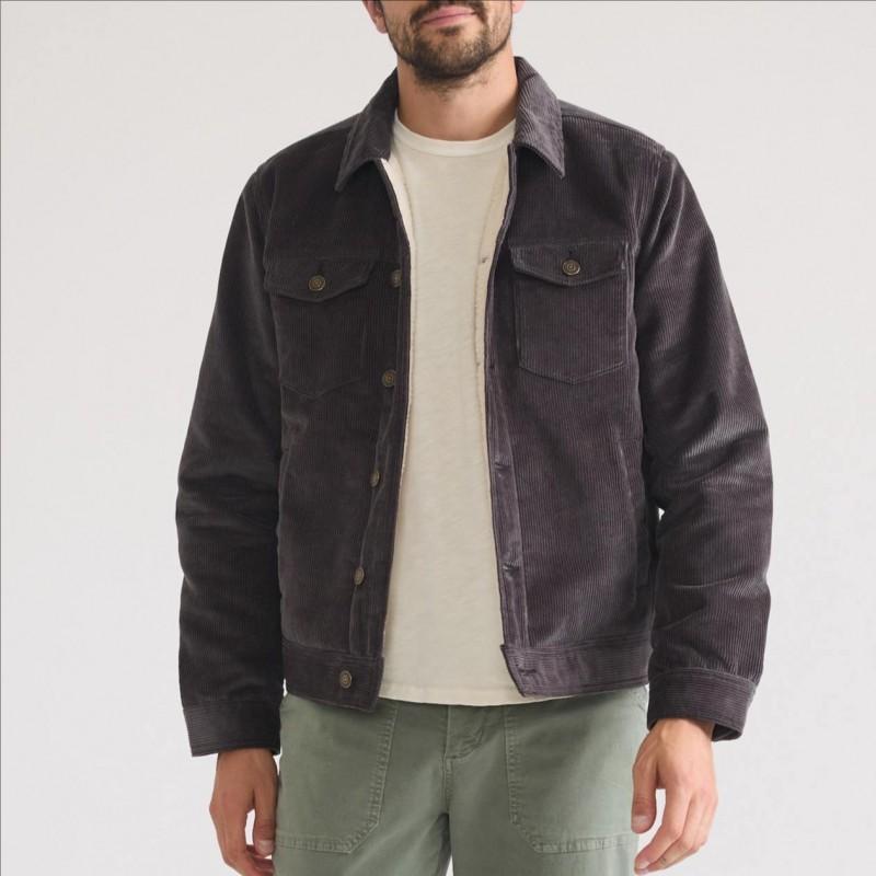 Mens Corduroy Fleece Lined Jacket Stand Collar Loose Fit Winter Casual Coat Young Adults