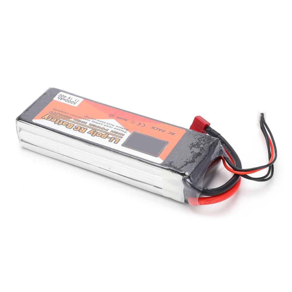 11.1V 5000mAh 3S 40C Lipo Battery Pack with T Plug RC Battery for RC Car Boat Helicopter Drones
