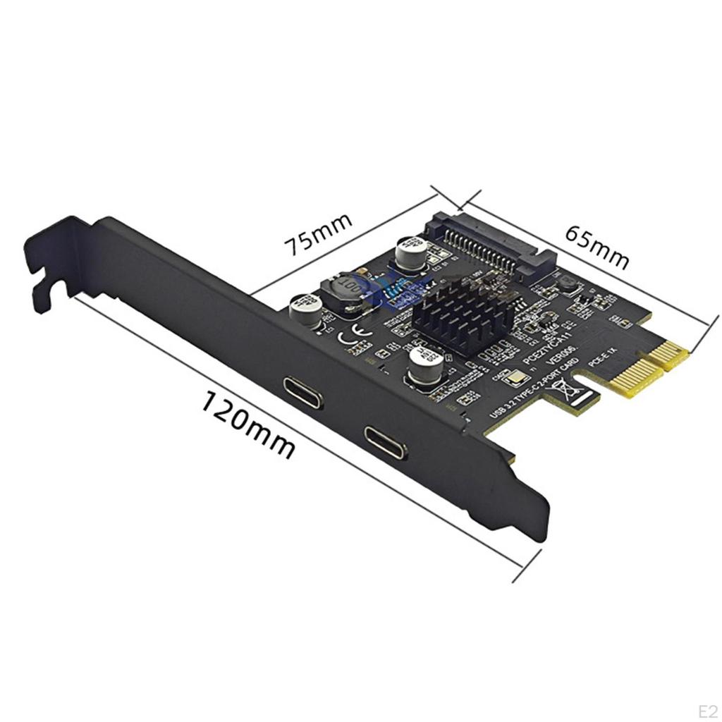 USB3.2 Двойной порт Тип C PCI E Карта расширения Профессиональный Удобный Адаптер для Установки
