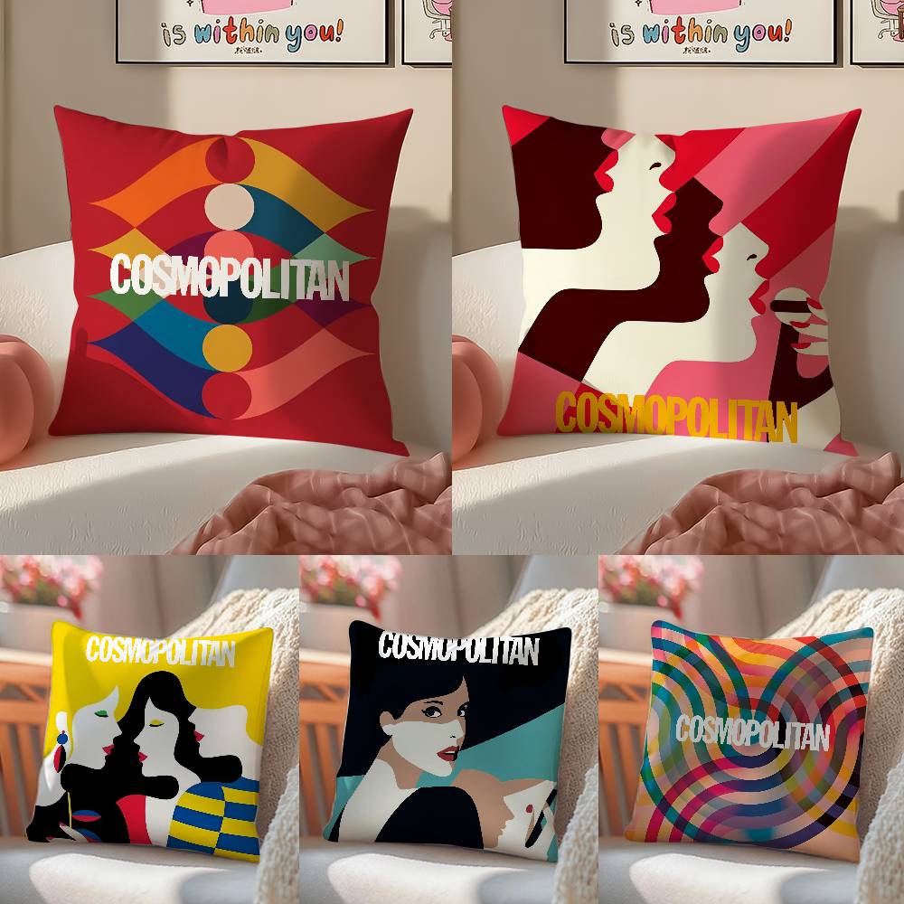Female-oriented Style Cosmopolitan Pillow Case Anti-dustmite Pillowcase Invisible zipper silky short plush Sofa cushion cover