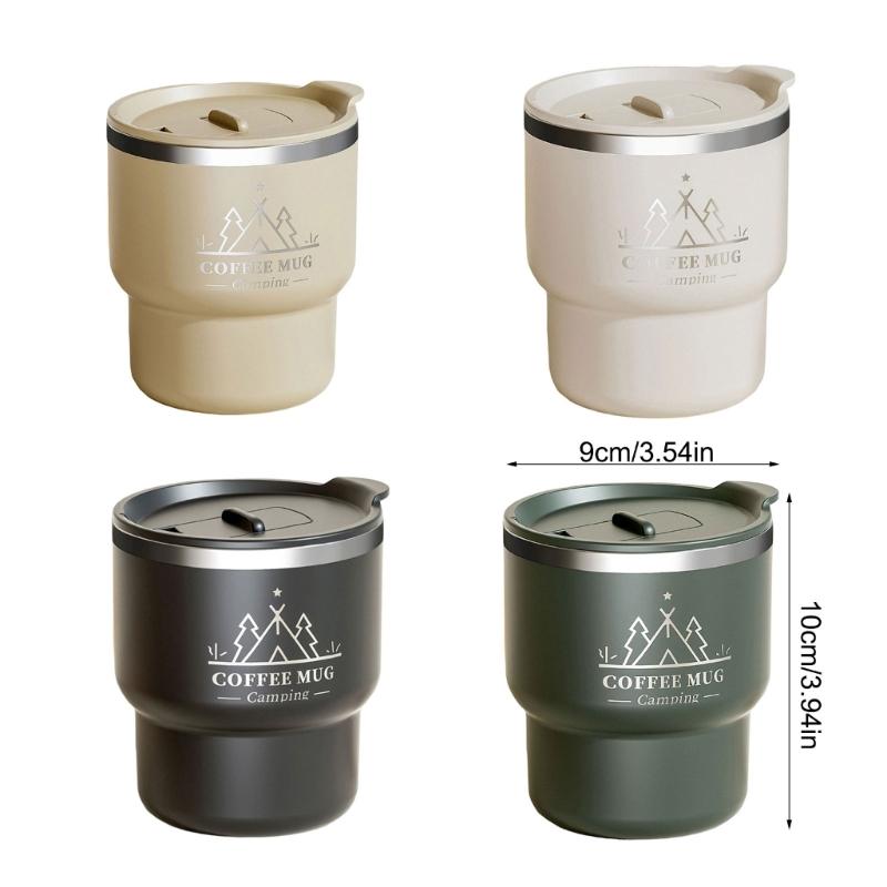 Leak Proof Stainless Steel Coffee Cup With Sealed Lid For Outdoor Camping Office Use Double Layer Insulated Travel Mug