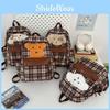 Patterned Puppy Plush Backpack Student Schoolbag Outdoor Leisure Travel Bag