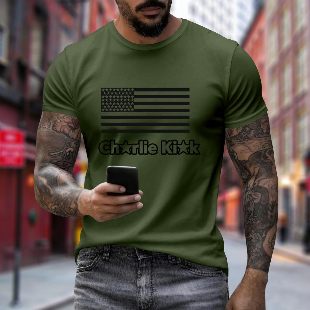 Men's Printed Short Sleeve T-Shirt Men's Loose Casual Short Sleeve Top