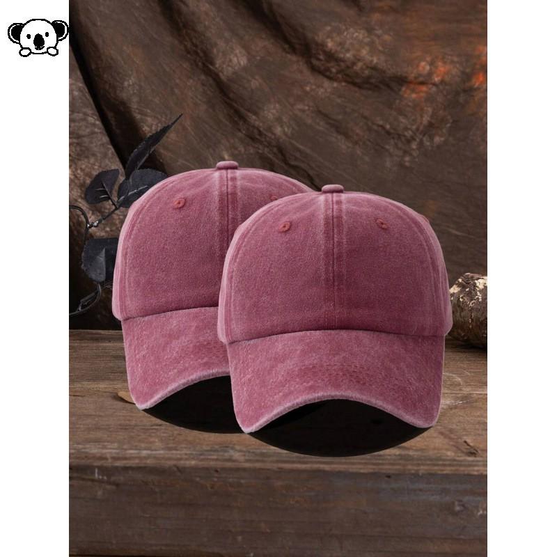 Vintage Washed Linen Baseball Cap Unisex Wide Brim Flat Top Hat Casual Wear