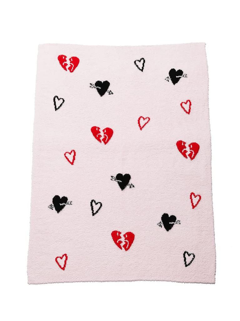 Furfur Baby Moko Heart Print Blanket RWGG215544 Women's Pink F