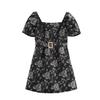 2025 Spring Women's European & American Off-the-Shoulder Jacquard Dress