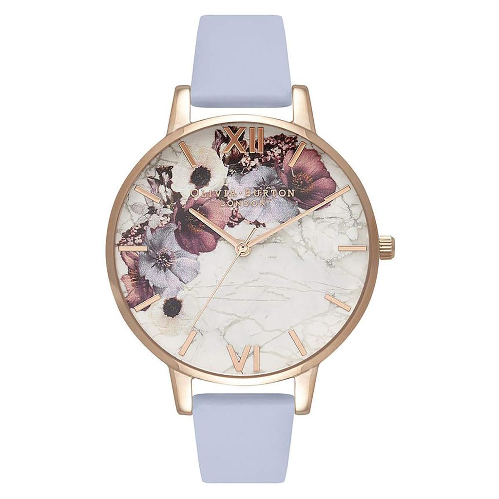 Авторизованный дистрибьютор Burton Watch Ladies OB16MF10 Marble Floral Chalk Blue Rose Gold [OLIVIA BURTON]Olivia &