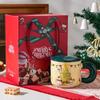 Creative Christmas Ceramic Cup With Lid, High-Value Household Couple Water Cup Gift Box, High-End Souvenir Gift