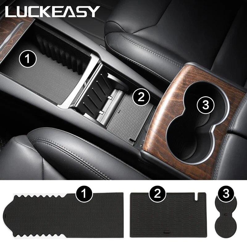 For Tesla Model 3 Y 2017-2023 Car Interior Accessories Door Slot Pad Cup Holders Non-Slip Mats Center Console Storage Pad