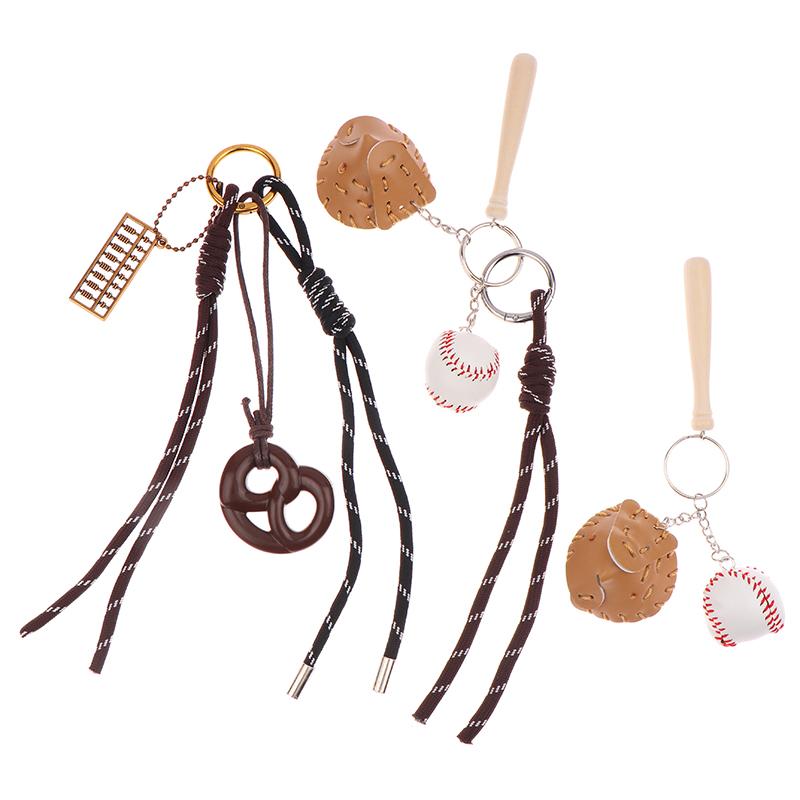 Брелок для ключей Ins Braided Rope Baseball, креативный спортивный брелок, модный брелок для ключей из плетеной веревки, подвеска для сумки для девочек, аксессуары для ключей