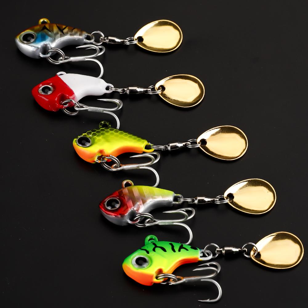 5pcs Luya Bait Metal VIB Small Cyclone Rotary Vibration VIB Glitter Iron Plate Sea Fishing Freshwater Bait