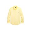 Polo Ss24 Solid Color Logo Embroidered Pointed Collar Single-Breasted Long Sleeve Shirt Men Shirts Yellow MNPOWOV16823493-700